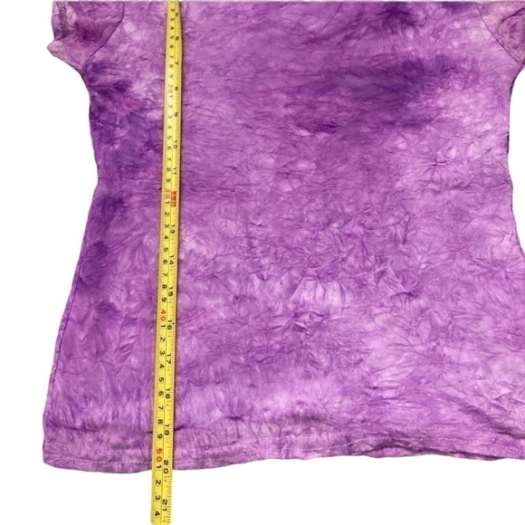 90’S Y2K sheer back purple tie dye crinkle t-shirt - Picture 3 of 7